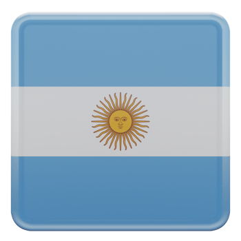 Argentina 3d textured glossy square flag png