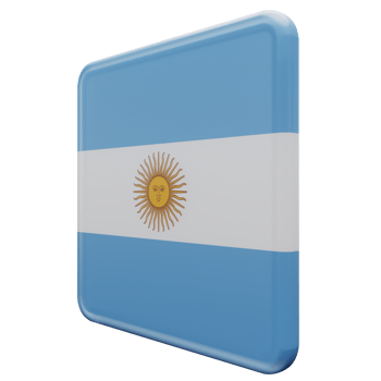 Argentina Right View 3d textured glossy square flag png