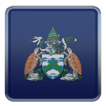 Ascension Island 3d textured glossy square flag png