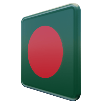 Bangladesh Right View 3d textured glossy square flag png