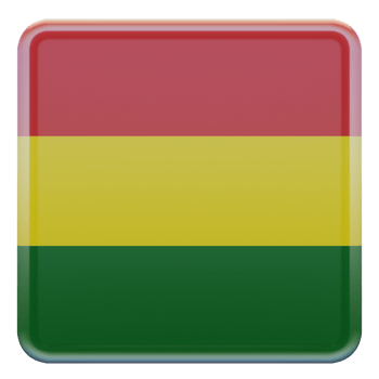 Bolivia 3d textured glossy square flag png