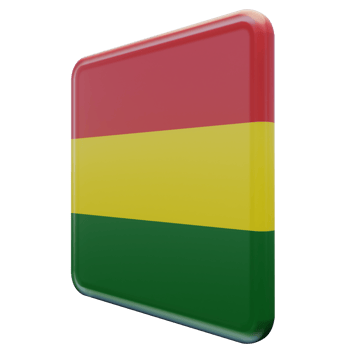 Bolivia Right View 3d textured glossy square flag png