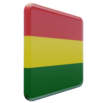 Bolivia Left View 3d textured glossy square flag png