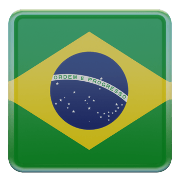 Brazil 3d textured glossy square flag png