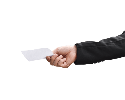 Hand holding white paper isolated. dicut photos png
