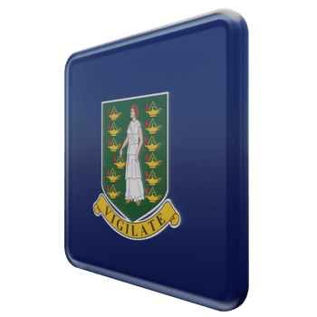 British Virgin Islands Right View 3d textured glossy square flag png
