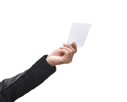 Hand holding white paper isolated. dicut photos png