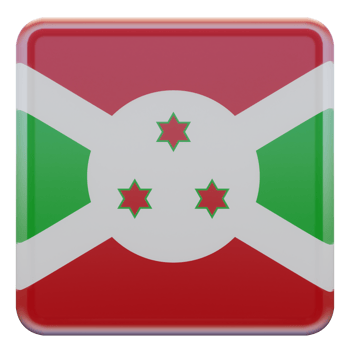 Burundi 3d textured glossy square flag png