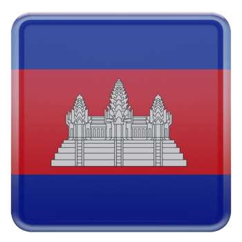 Cambodia 3d textured glossy square flag png