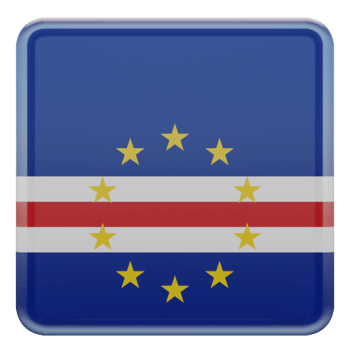 Cape Verde 3d textured glossy square flag png