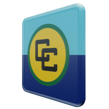 Caribbean Community Right View 3d textured glossy square flag png