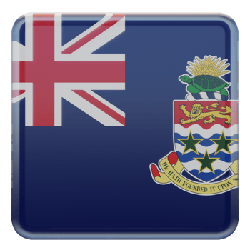 Cayman Islands 3d textured glossy square flag png