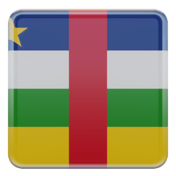 Central African Republic 3d textured glossy square flag png
