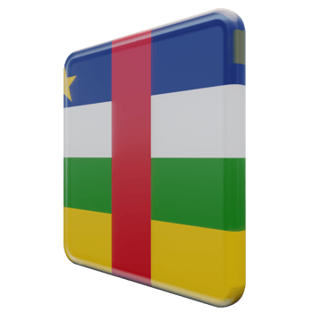 Central African Republic Right View 3d textured glossy square flag png