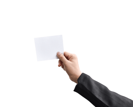 Hand holding white paper isolated. dicut photos png