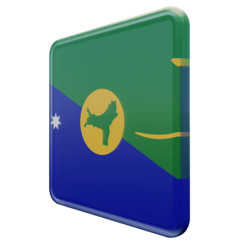 Christmas Island Right View 3d textured glossy square flag png