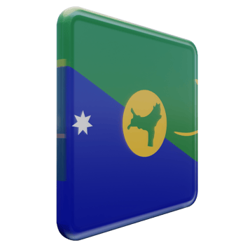 Christmas Island Left View 3d textured glossy square flag png