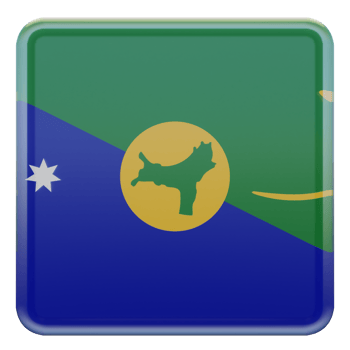 Christmas Island 3d textured glossy square flag png
