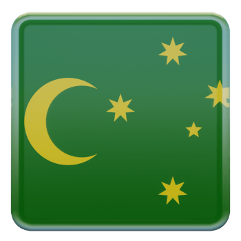 Cocos Keeling Islands 3d textured glossy square flag png