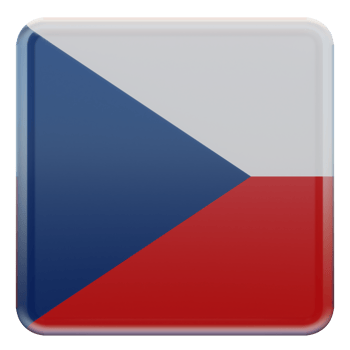 Czech Republic 3d textured glossy square flag png