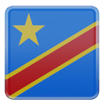 Democratic Republic of Congo 3d textured glossy square flag png