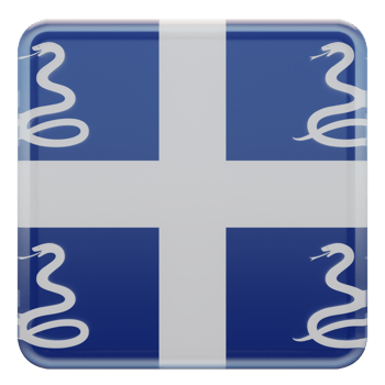 Drapeau Aux Serpents De La Martinique 3d textured glossy square flag png