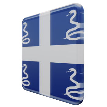 Drapeau Aux Serpents De La Martinique Right View 3d textured glossy square flag png