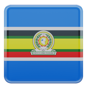 East African Community 3d textured glossy square flag png