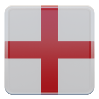 England 3d textured glossy square flag png