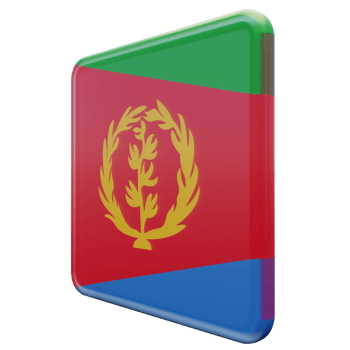 Eritrea Right View 3d textured glossy square flag png