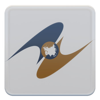 Eurasian Economic Union 3d textured glossy square flag png