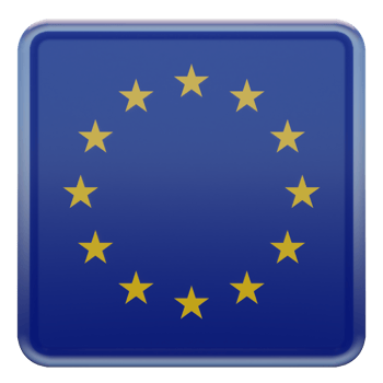 European Union 3d textured glossy square flag png