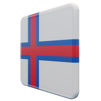 Faroe Islands Right View 3d textured glossy square flag png