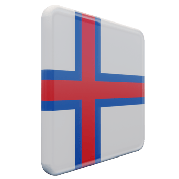 Faroe Islands Left View 3d textured glossy square flag png