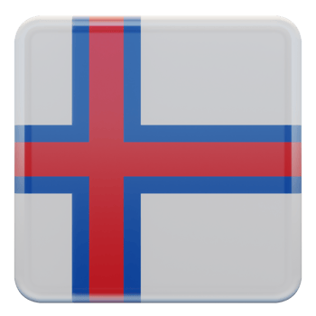 Faroe Islands 3d textured glossy square flag png