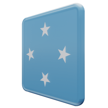 Federated States of Micronesia Right View 3d textured glossy square flag png