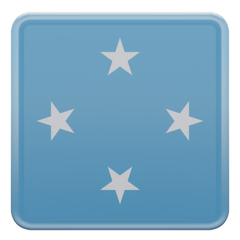 Federated States of Micronesia 3d textured glossy square flag png