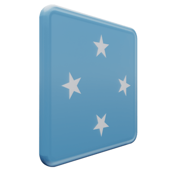 Federated States of Micronesia Left View 3d textured glossy square flag png