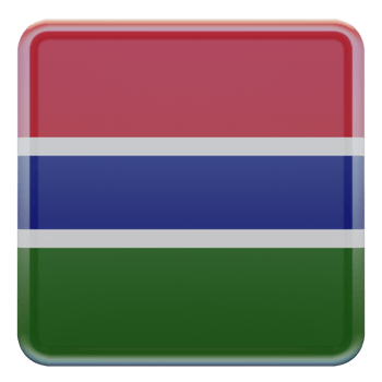 Gambia 3d textured glossy square flag png