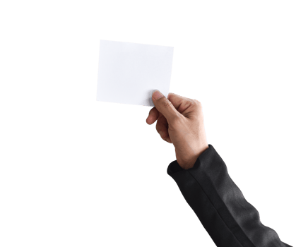 Hand holding white paper isolated. dicut photos png