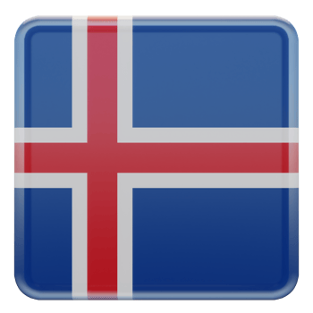 Iceland 3d textured glossy square flag png