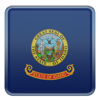 Idaho 3d textured glossy square flag png