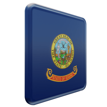 Idaho Left View 3d textured glossy square flag png