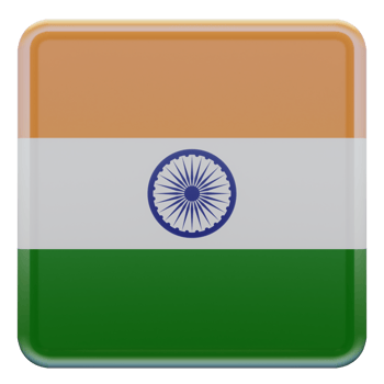 India 3d textured glossy square flag png