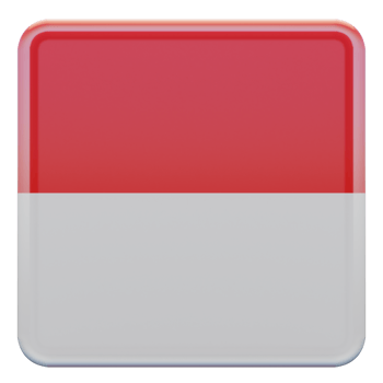 Indonesia 3d textured glossy square flag png