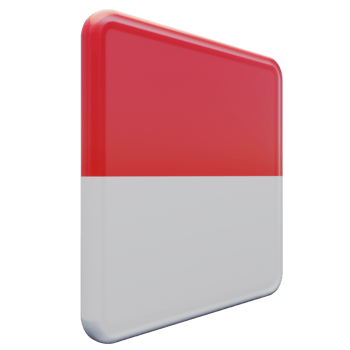 Indonesia Left View 3d textured glossy square flag png