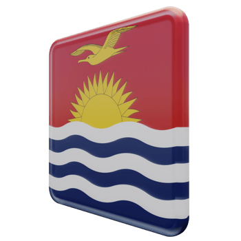 Kiribati Right View 3d textured glossy square flag png