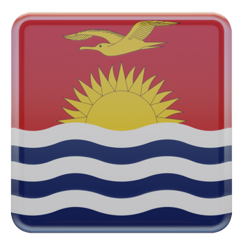 Kiribati 3d textured glossy square flag png