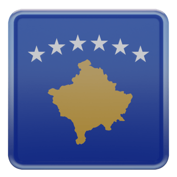 Kosovo 3d textured glossy square flag png