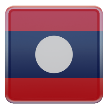 Laos 3d textured glossy square flag png